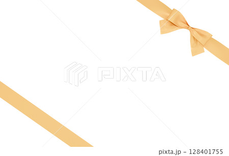 3D素材_リボン_金色 128401755