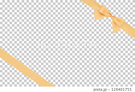 3D素材_リボン_金色 128401755