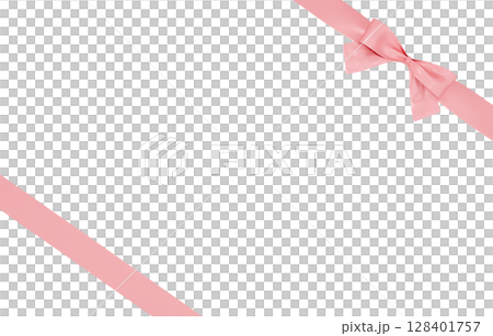 3D素材_リボン_ピンク 128401757