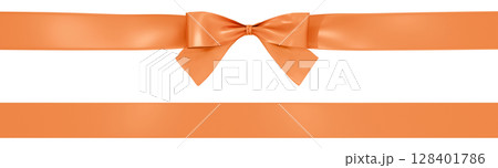 3D素材_リボン_オレンジ 128401786