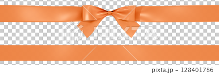 3D素材_リボン_オレンジ 128401786