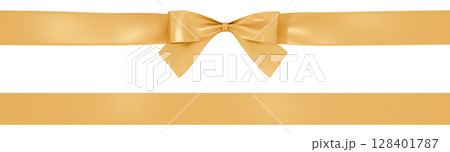 3D素材_リボン_金色 128401787