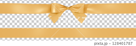 3D素材_リボン_金色 128401787