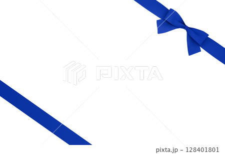 3D素材_リボン_青 3D素材_リボン_青 128401801