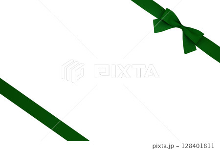 3D素材_リボン_緑 3D素材_リボン_緑 128401811