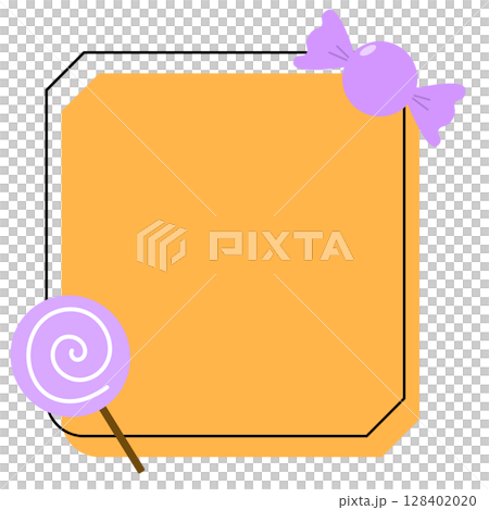 Halloween image frame with orange candy Halloween image frame with orange candy 128402020