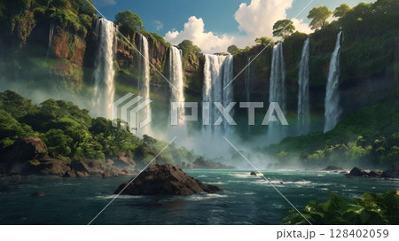 世界が息を呑む、幻想と轟音の大瀑布 − 神秘の自然遺産風景 128402059