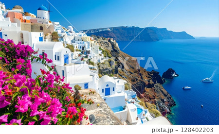 サントリーニ島（ギリシャ）イメージ画像 128402203