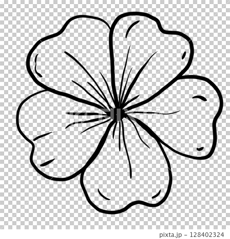 Tropical Flower Hand drawn line art sketch doodle fisherman aesthetic coastal nautical illustration  128402324