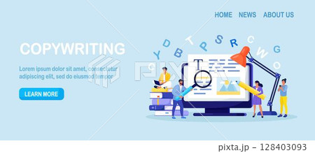 Blog authors writing articles, making valuable content. Freelance writers creating internet content. Copy writer workshop. Writing texts, creativity and promotion, seo marketing Blog authors writing articles, making valuable content. Freelance writers creating internet content. Copy writer workshop. Writing texts, creativity and promotion, seo marketing 128403093