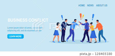 Two groups of people arguing and fighting, business conflict. Teamwork disagreement. Fierce rivalry, unhealthy competition. Colleagues having debate. Angry people arguing or misunderstanding Two groups of people arguing and fighting, business conflict. Teamwork disagreement. Fierce rivalry, unhealthy competition. Colleagues having debate. Angry people arguing or misunderstanding 128403180