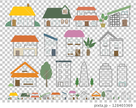 可愛的住宅街景-05 128403369