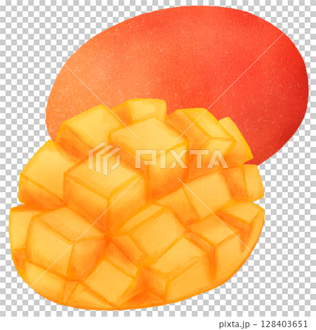 切開的芒果的插圖 128403651