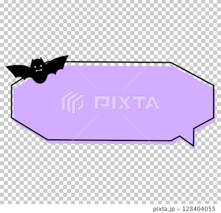 Halloween speech bubble with octagonal bat 128404055