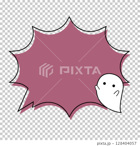 Halloween speech bubble with spiky ghost 128404057