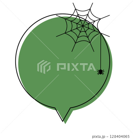 ハロウィン吹き出し 円形蜘蛛糸付き ハロウィン吹き出し 円形蜘蛛糸付き 128404065