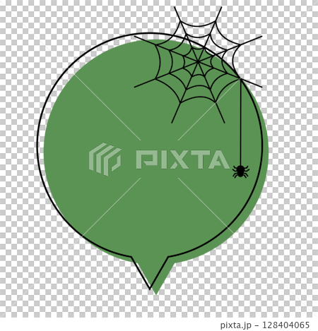ハロウィン吹き出し 円形蜘蛛糸付き ハロウィン吹き出し 円形蜘蛛糸付き 128404065