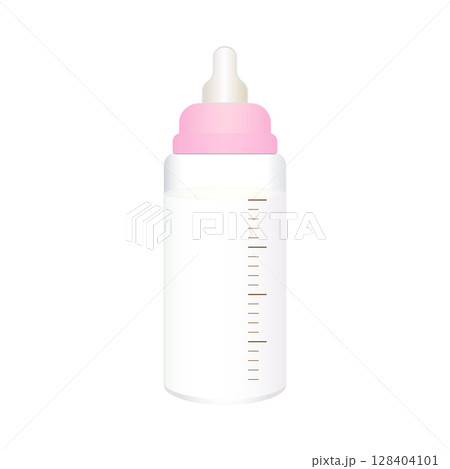 リアルな哺乳瓶のイラスト素材 リアルな哺乳瓶のイラスト素材 128404101