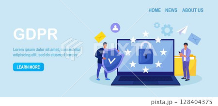 General privacy regulation for protection of personal data. GDPR and privacy politics. Personal information control and security. People protecting business data and legal information General privacy regulation for protection of personal data. GDPR and privacy politics. Personal information control and security. People protecting business data and legal information 128404375