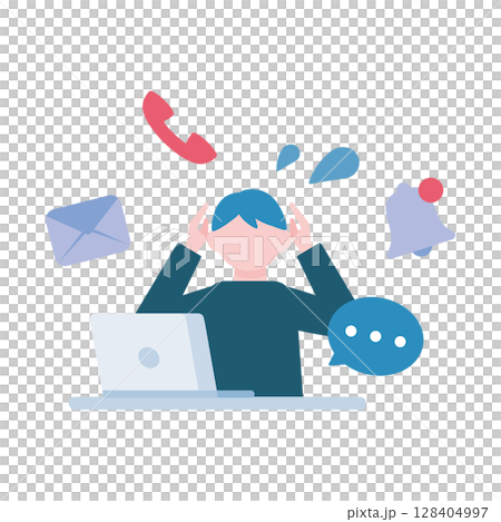 一位被大量的工作和資訊壓得喘不過氣的男人 128404997