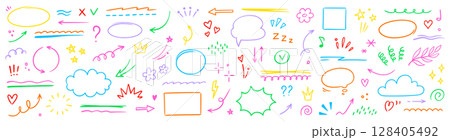 Line arrow icon element set. Hand drawn sketch star, heart marker pen stroke circle, scribble highlight underline elements. Colorful brush emphasis pencil swoosh, flower set. Vector Line arrow icon element set. Hand drawn sketch star, heart marker pen stroke circle, scribble highlight underline elements. Colorful brush emphasis pencil swoosh, flower set. Vector 128405492