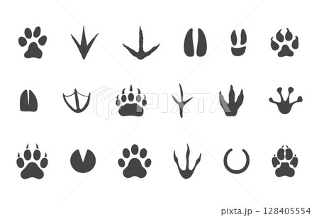Animal Footprint Silhouette, Animal Footprint Svg, Animal Footprint Vector, Animal Tracks Svg, Animal Tracks Silhouette 128405554