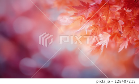 Autumn background with yellowed leaves, autumn nature vibe 128407215