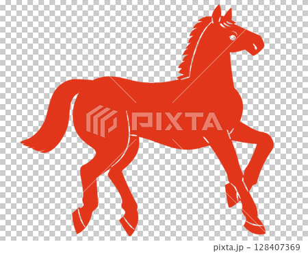 Running horse silhouette vector illustration 128407369