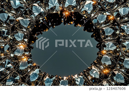 Diamonds on the edges of the picture. Top view Diamonds on the edges of the picture. Top view 128407606