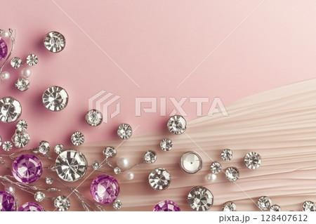 Diamonds on the edges of the picture. Top view 128407612