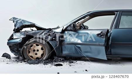 Car accident. Damaged car Car accident. Damaged car 128407670