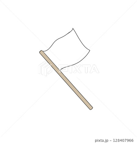 旗　白色　シンプル 128407966