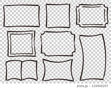 簡單手繪框架的變體集 簡單手繪框架的變體集 128408207