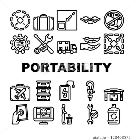 portability convenience product icons set vectorのイラスト素材 [128408573] - PIXTA