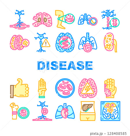 incurable disease icons set vector 128408585