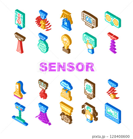 sensor module iot wireless icons set vector 128408600