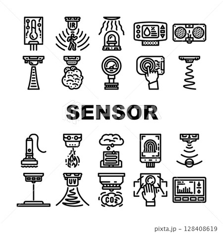 sensor module iot wireless icons set vector sensor module iot wireless icons set vector 128408619