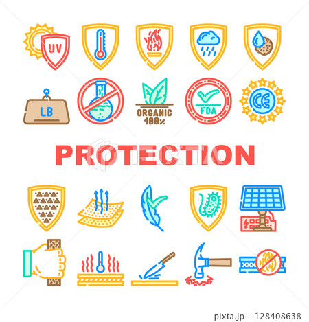 protection durability product icons set vector 128408638