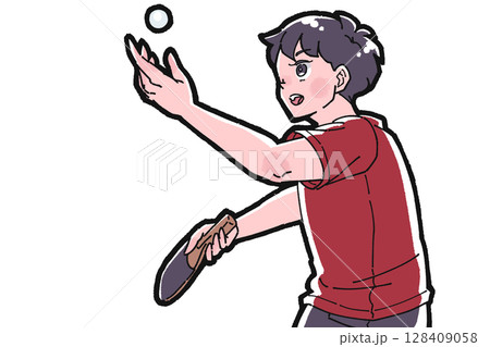 卓球をする男の子のイラスト 128409058