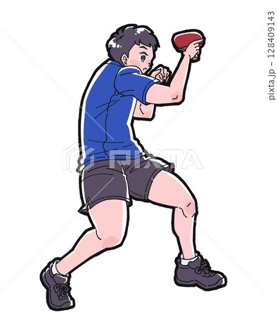 卓球をする男の子のイラスト 卓球をする男の子のイラスト 128409143
