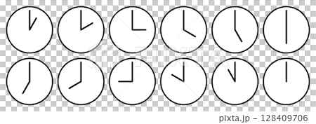 1時から12時までのシンプルな時計アイコンセット 128409706