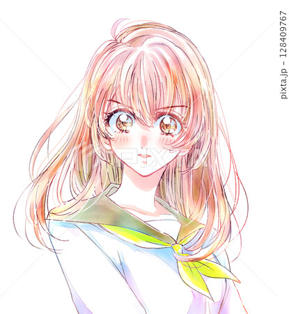 セーラー服の女子学生 やる気 セーラー服の女子学生 やる気 128409767