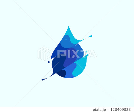 Abstract water aqua logo design. Water drop vector logotype. 128409828