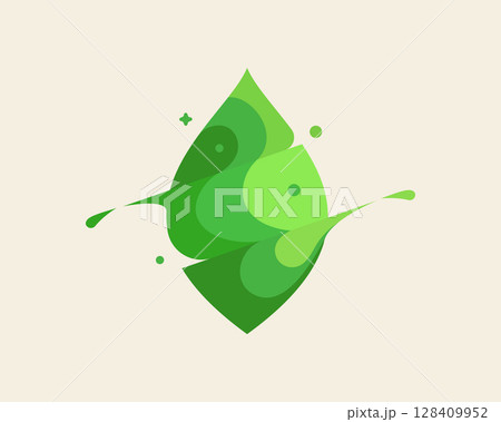 Abstract green leaf logo icon vector design. 128409952