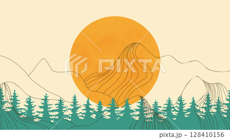 mountain art illustration 128410156