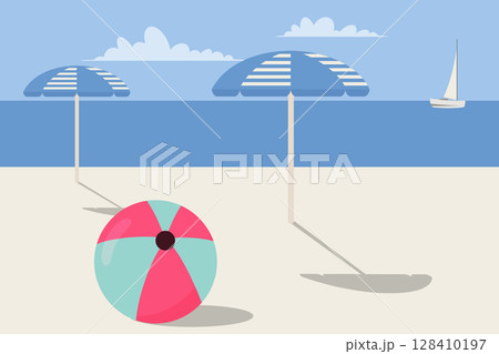 summer vacation scene summer vacation scene 128410197