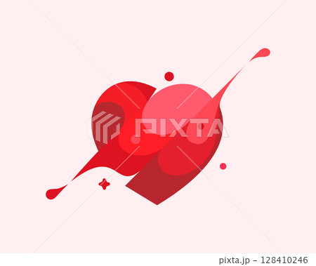 Vector Heart Symbol. Isolated illustration of red heart on light background. Vector Heart Symbol. Isolated illustration of red heart on light background. 128410246