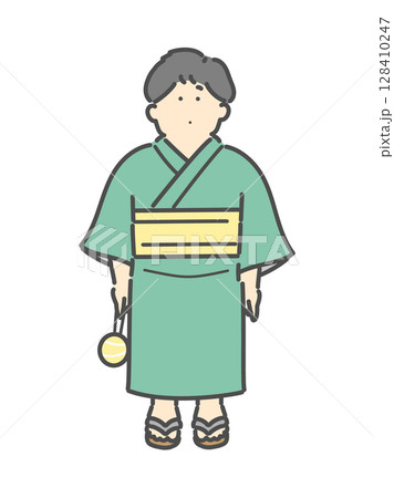 浴衣を着た男の子のイラスト 子ども お祭り 浴衣を着た男の子のイラスト 子ども お祭り 128410247