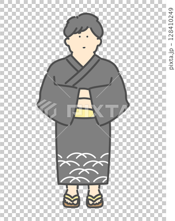 浴衣を着た男性イラスト　お祭り 128410249
