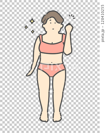 一個成功節食的女人的插圖 128410255